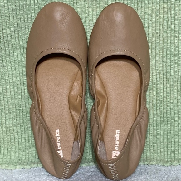 Eureka! Women's Audrey GoPro Tan Leather Bendable Ballet Flats Shoes Size US 9M - Picture 5 of 11